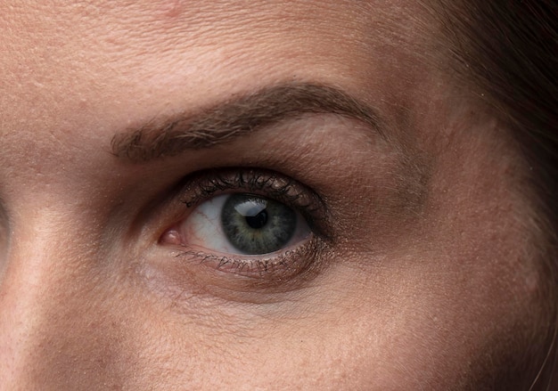 close-up shot of human eye, pupil