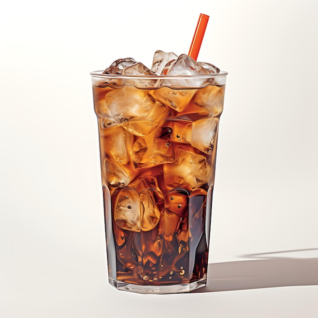 Close up shot of iced americano drink