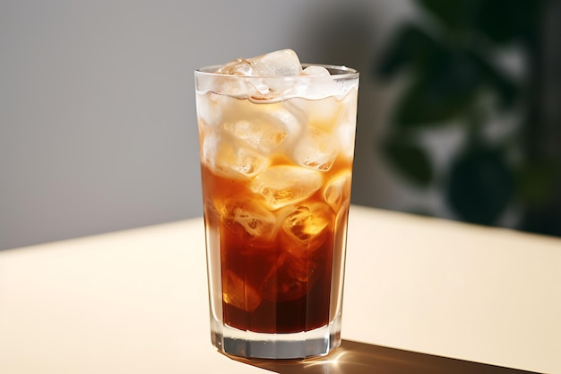 Close up shot of Milk tea in thailand beverages cuisine On top of white table