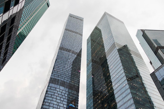 Photo close up shot of modern buildings architecture