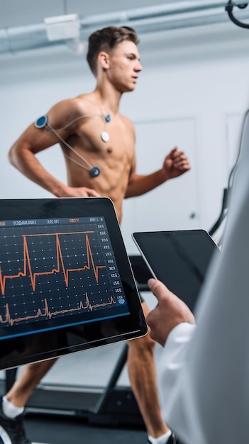 Photo close up shot of a monitor with ekg data