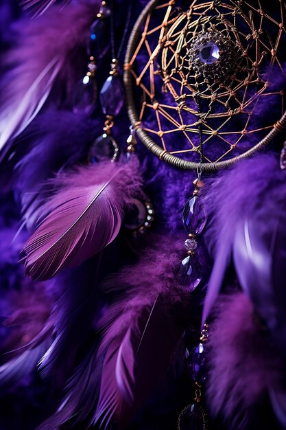 Close up_shot_of_textured_purple_feathers