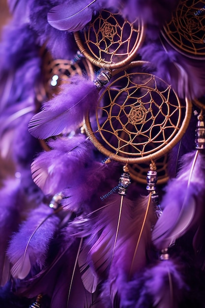 Close up_shot_of_textured_purple_feathers