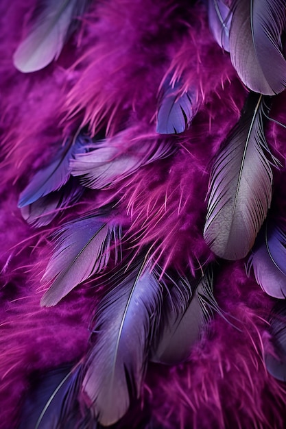 Close up_shot_of_textured_purple_feathers