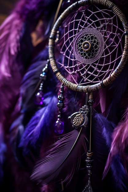 Close up_shot_of_textured_purple_feathers