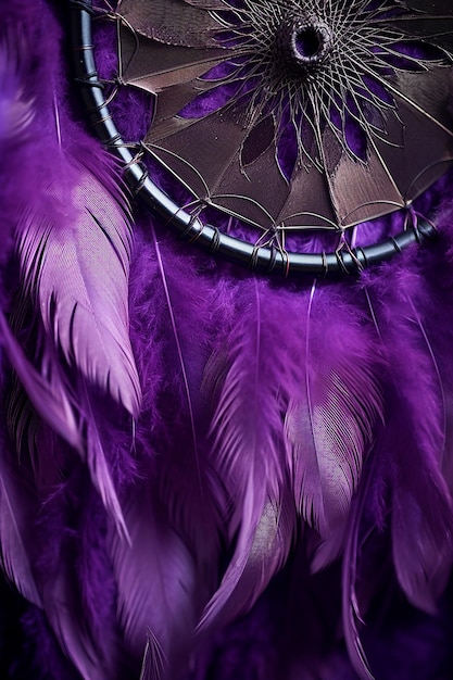 Close up_shot_of_textured_purple_feathers