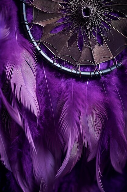 Photo close up_shot_of_textured_purple_feathers