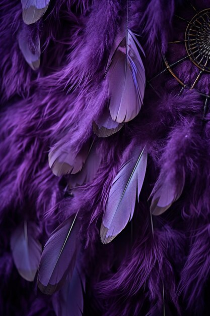 Close up_shot_of_textured_purple_feathers