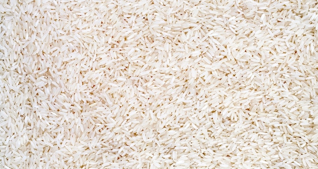 Close up shot of raw rice surface