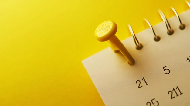 Photo a close up shot of a simple white calendar with yellow highlights