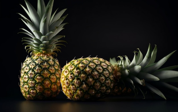 A Close up Shot of Sliced Pineapples Generative AI