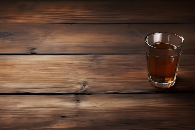 Close up of a shot of whiskey on a bar top Neural network AI generated