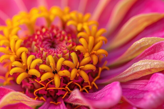 Close up shot of zinnia flower in nature