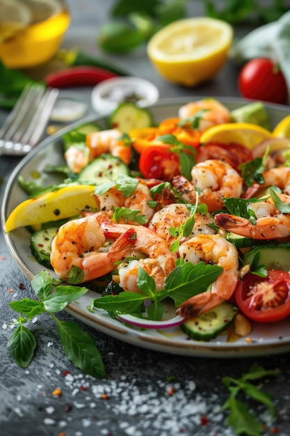 close up of shrimp in a plate Selective focus