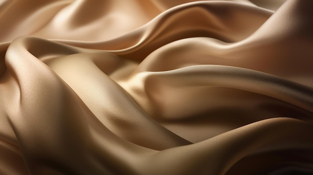 A close up of a silk fabric with a light brown background.