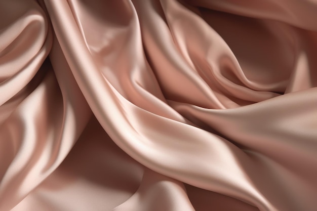 A close up of a silk fabric with a soft pink color.