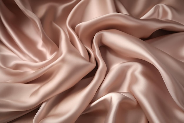 A close up of a silk fabric with a soft pink color.