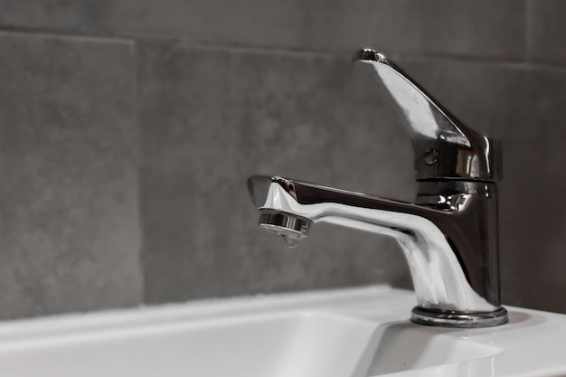 Close-up of sink in bathroom