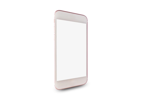 Close up smart phone with blank screen isolated