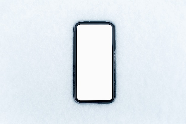 Close-up of smartphone with blank screen