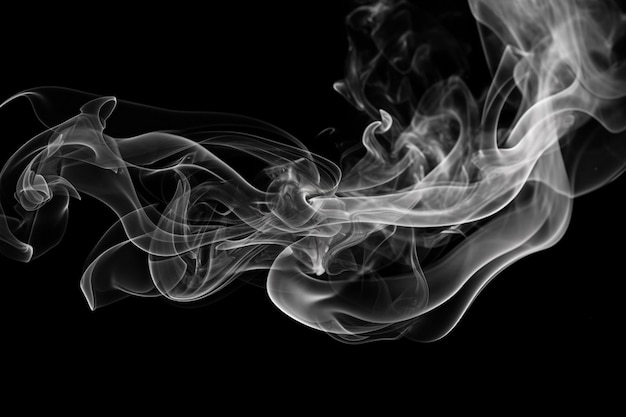 A close up of smoke against a black background