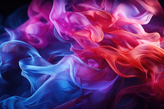 Close up of a smoky abstract color background generative IA