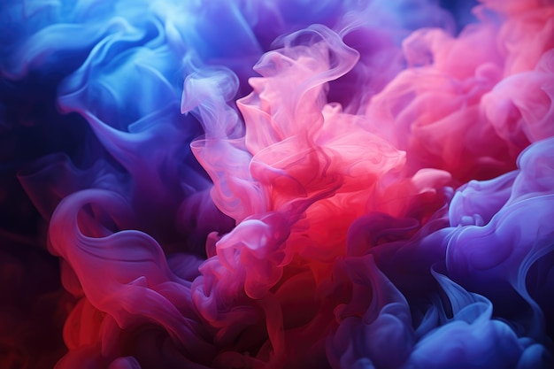 Close up of a smoky abstract color background generative IA