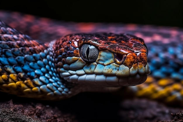 close up of a snake Generative AI