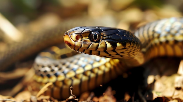 a close up of a snake