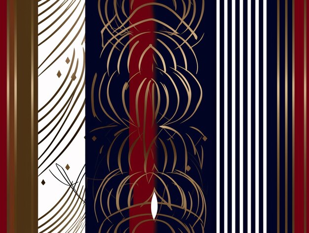 A close up of a snowboard with a red and white stripe generative ai