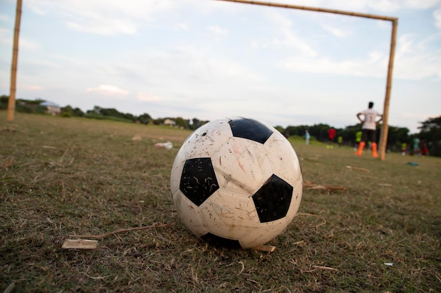 Close-up A Soccer Ball On the play Ground