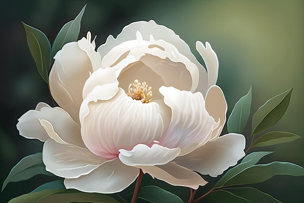 Close up of a soft focus peony bloom Background music with soft floral tones