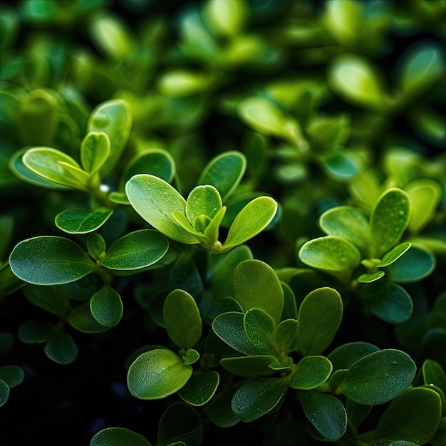 A close up of some green plants with the sun shining on them