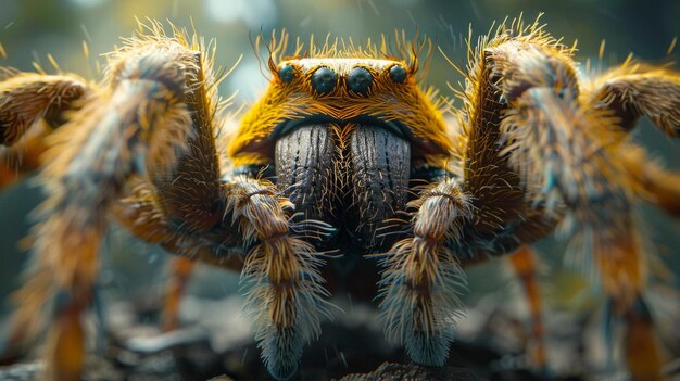 Photo a close up of a spider with a very long face generative ai