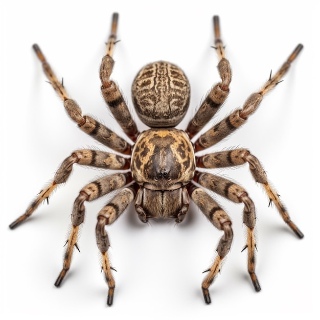 A close up of a spider with a white background generative ai