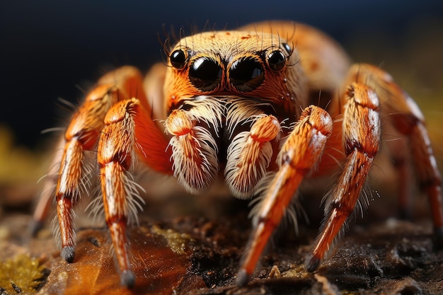 a close up of a spider