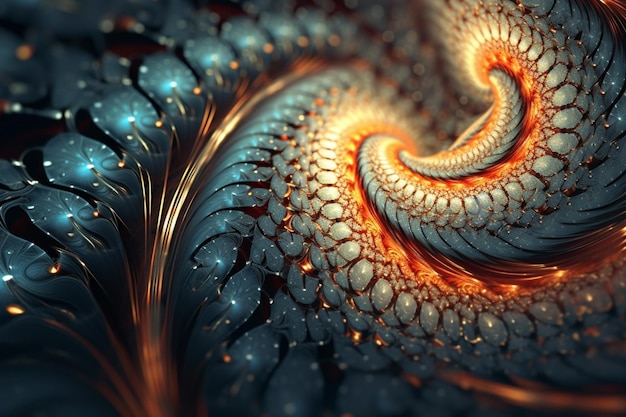 A close up of a spiral design with a lot of light generative ai