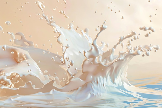 Photo a close up of a splash of milk