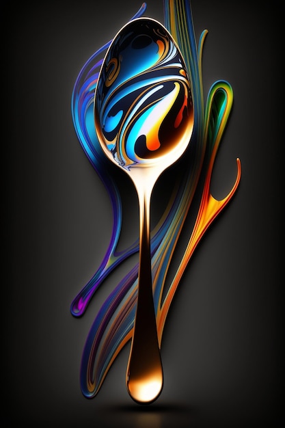 Close up of spoon with and in it generative ai