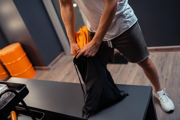 Close up of a sports bag for clothes