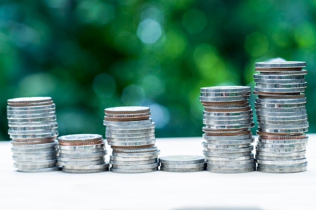 Photo close-up of stack of coins