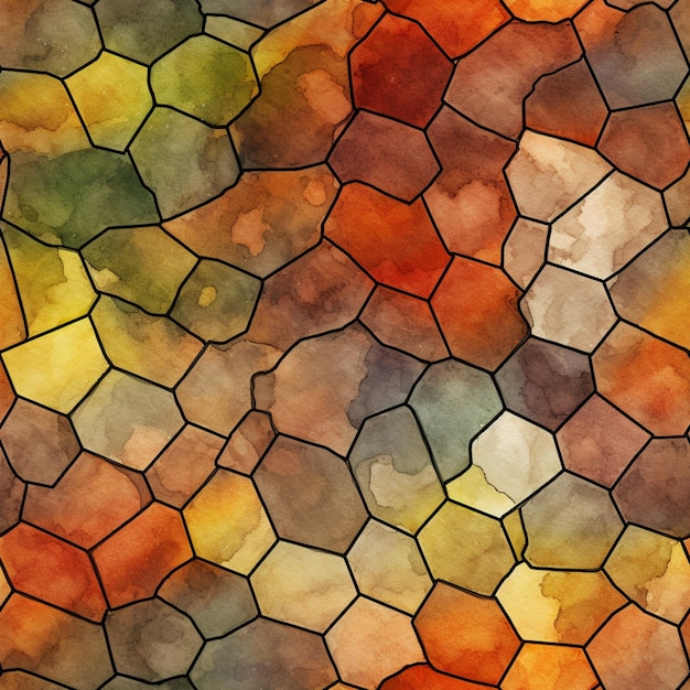 a close up of a stained glass window with a pattern of squares generative ai