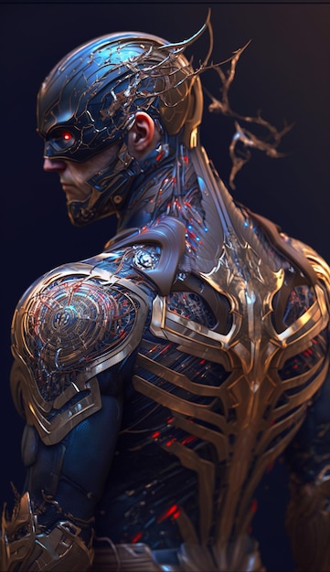 Close up of a statue of a man in armor generative ai