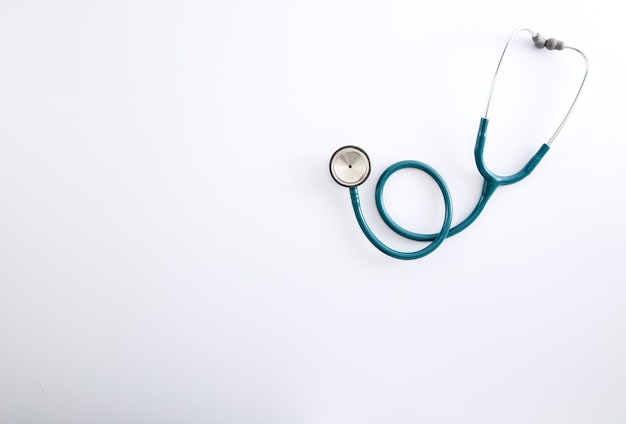 Close-Up Of Stethoscope On on white isolated background