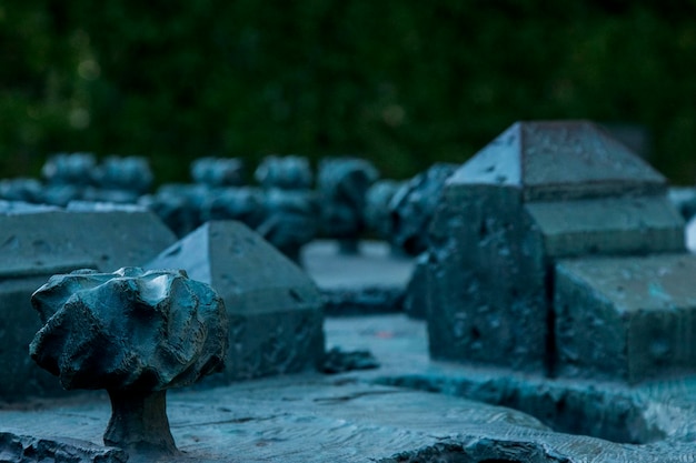 Photo close-up of stone wall in cemetery