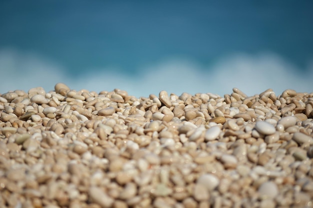 Close up of Stones on Myrtos Beach on the Greek island of Kefalonia