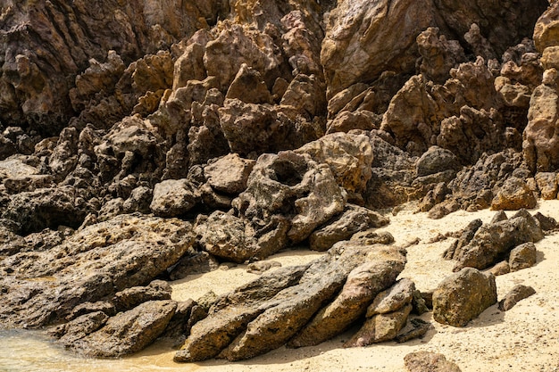 Close up of stones that being on the shore