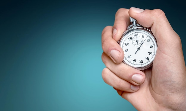 Close-up Stopwatch in Human Hand, Timer