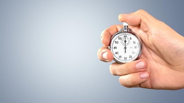 Close-up Stopwatch in Human Hand, Timer