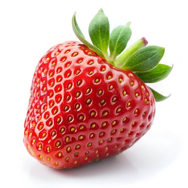 Close Up of a Strawberry on a White Background